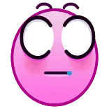😐 emoji, drooling, pink, face, expression, cartoon telegram sticker