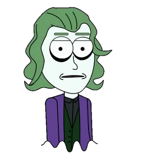 😕 The Joker Joker, DC Comics, villain, cartoon, purple, green hair, psychopath whatsapp sticker