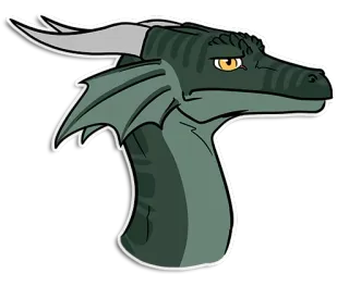 😒 dragão, fantasia, criatura, animal, réptil, desenho telegram sticker