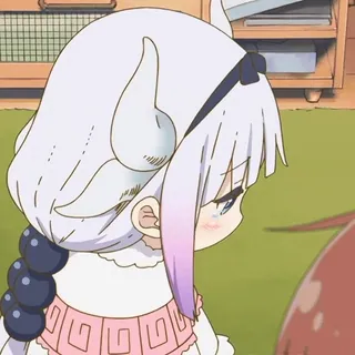 🎋 Kanna Miss Kobayashi's Dragon Maid Anime, Drache, Kanna Kamui, Niedlich, Traurig telegram sticker