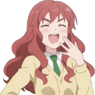 😂 anime, schoolgirl, smiling, cartoon telegram sticker