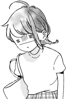 😞 anime, manga, character, girl, tired, student whatsapp sticker