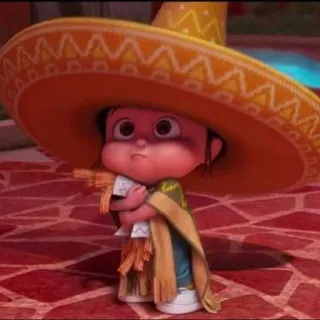 🤭 Agnes Despicable Me kartun, karakter, Agnes, Despicable Me, sombrero telegram sticker