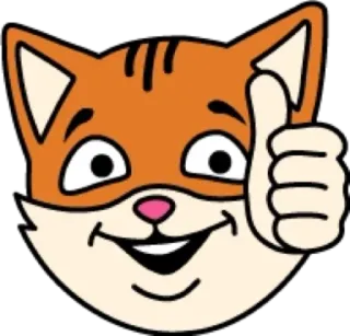 👍 chat, pouce levé, animal, dessin animé, autocollant telegram sticker