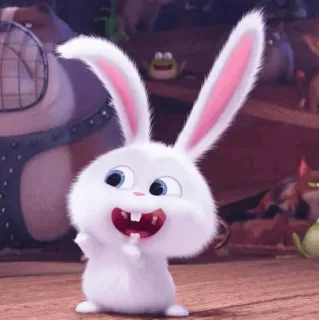 ☁️ Snowball The Secret Life of Pets coniglio, coniglietto, carino, animale, animale domestico, cartone animato, animato whatsapp sticker
