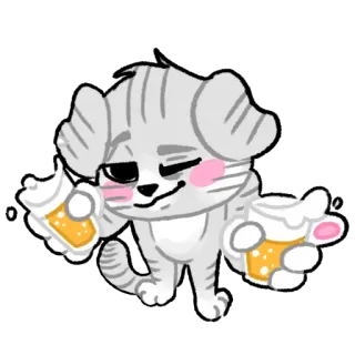 🍺 kucing, minum, bir, alkohol, pesta, perayaan, kartun telegram sticker