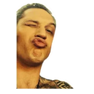 😚 Tom Hardy attore, occhiolino, celebrità, ritratto telegram sticker