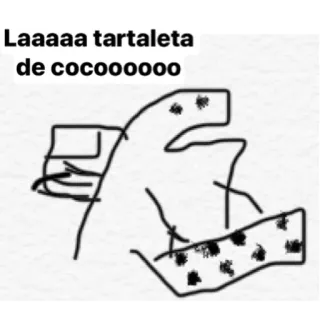 😎 LAAAAA tartaleta de cocoooooo tart, food, dessert, sketch, drawing, coconut telegram sticker