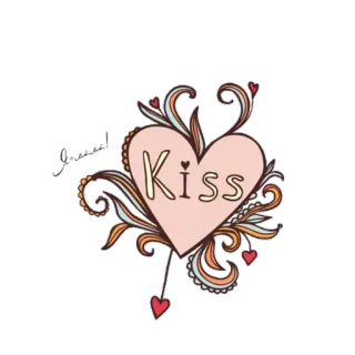 😘 Kiss corazón, beso, amor, San Valentín, romance whatsapp sticker