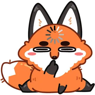 🤔 zorro, animal, lindo, dedo medio, ofensivo, pegatina, dibujos animados whatsapp sticker