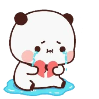😭 Panda, Sedih, Patah hati, Menangis, Kawaii, Lucu, Emoji telegram sticker