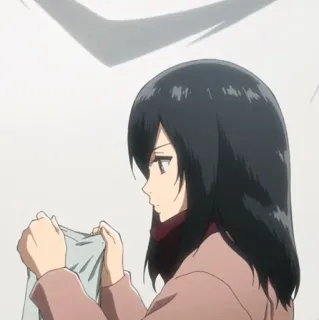 ❤️ Mikasa Ackerman Attack on Titan อนิเมะ, ตัวละคร, มิคาสะ, ผ่าพิภพไททัน, ผู้หญิง whatsapp sticker