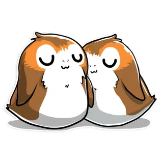 🥰 Porg Star Wars 波格鸟, 鸟, 星球大战, 可爱, 动物 whatsapp sticker