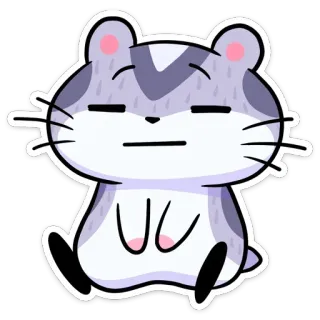 😐 ハムスター, 可愛い, 動物, ステッカー, 漫画, 哺乳類 telegram sticker