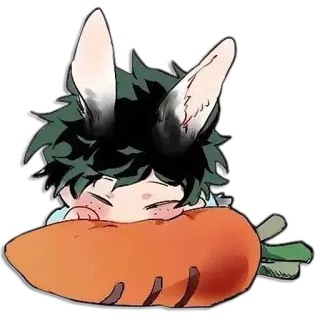 ❤️ Izuku Midoriya My Hero Academia Anime, Manga, Lapin, Carotte, Mignon, Deku whatsapp sticker