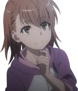 🤔 Misaka Mikoto A Certain Scientific Railgun อนิเมะ, ผู้หญิง, ตัวละคร, น่ารัก, ยิ้ม telegram sticker
