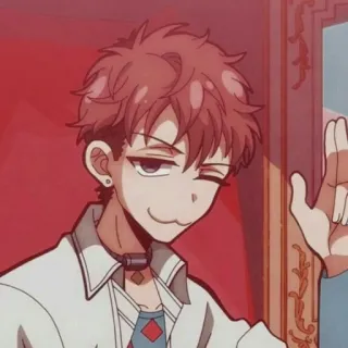 🧨 Teru Minamoto Toilet-bound Hanako-kun аниме, манга, улыбается, блондинка, пирсинг whatsapp sticker
