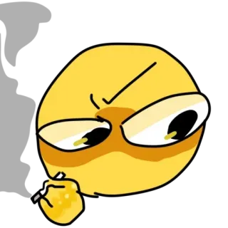 🚬 表情符号, 思考, 疑问, 黄色, 表情, 卡通 telegram sticker