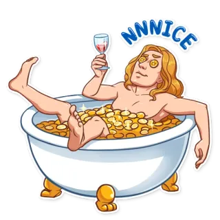 💰 NNNNICE ванна, вино, релакс, спа, пузыри, отдых, уход за собой, люкс whatsapp sticker