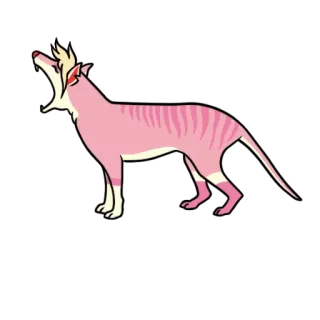 😀 Tilacino, Tigre da Tasmânia, Rosa, Animal, Animal extinto, Marsupial whatsapp sticker