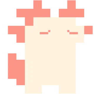 😀 axolotl, mignon, animal, rose, pixel art, art numérique whatsapp sticker