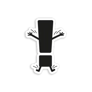 ❗ exclamation mark, cartoon, icon, warning, alert, attention telegram sticker