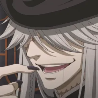 😁 Undertaker Black Butler Anime, Undertaker, Black Butler, Personaggio, sorridente telegram sticker