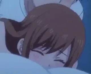 🍑 アニメ, 睡眠, 女性, 頭, 髪 telegram sticker