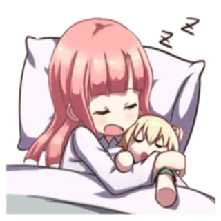 😴 schlafend, Anime Mädchen, kawaii, süß, Chibi, schläfrig, zzz whatsapp sticker