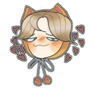 💕 słodki, kot, miłość, serca, kawaii, naklejka, uroczy, chibi telegram sticker