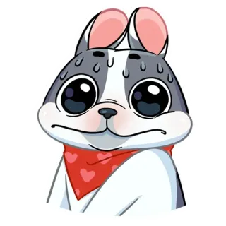 😅 cane, cartone animato, nervoso, sudato, animale, animale domestico, triste, preoccupato telegram sticker
