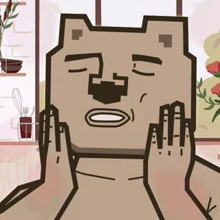 😌 หมี, การ์ตูน, ภาพประกอบ, สัตว์, ตัวละคร, ตลก, น่ารัก whatsapp sticker