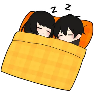 🥱 ZZ Z Z sleep, sleeping, bed, couple, cartoon, rest, cute, nap telegram sticker
