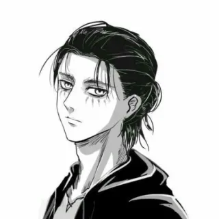 😶 Eren Yeager Attack on Titan Anime, Manga, Eren Jaeger, Ataque a los Titanes, Personaje, Retrato whatsapp sticker