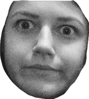 😳 cara, retrato, persona, expresión, ojos, escala de grises telegram sticker