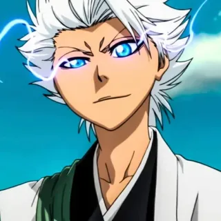 😁 Toshiro Hitsugaya Bleach anime, bleach, toshiro hitsugaya, character, white hair, blue eyes telegram sticker