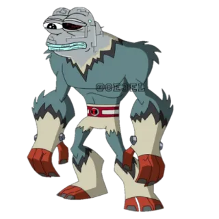 🐸 @CE3EL pepe, ben 10, alien, character, meme, cartoon telegram sticker