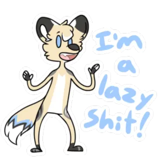 ✨ I'm a lazy shit! binatang, kartun, malas, karakter, lucu, humor telegram sticker