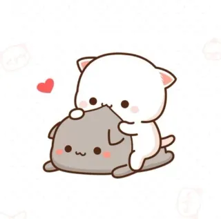🌟 mignon, kawaii, dessin animé, chat, animal, amour, cœur, amitié telegram sticker