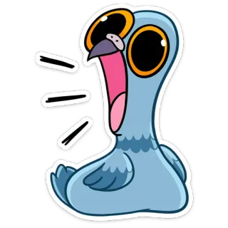 😳 นกพิราบ, นก, การ์ตูน, สติกเกอร์, สัตว์, น่ารัก telegram sticker