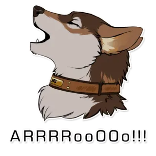 😁 ARRRROOOOO!!! dog, howling, animal, wolf, sticker telegram sticker