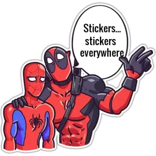 😐 Deadpool Stickers... stickers everywhere stickers, deadpool, spiderman, marvel telegram sticker