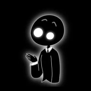 🌟 cartoon, character, black, white, silhouette telegram sticker