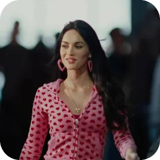 ✋ Megan Fox, actress, celebrity, heart, hoodie telegram sticker