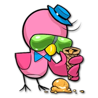 🍦 Cartoon, Eis, Rosa, Figur, Dessert telegram sticker