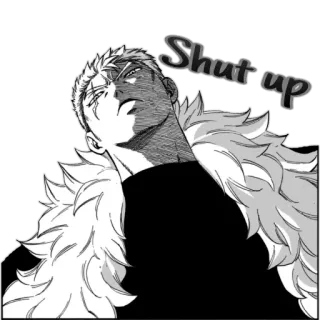😒 Shut up アニメ, マンガ, 黙れ, 表情 whatsapp sticker
