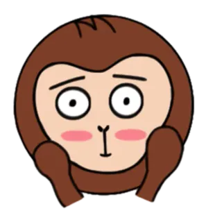 😳 aap, emoji, cartoon, sticker, schattig, bruin telegram sticker