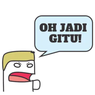 😮 OH JADI GITU! 감탄, 인도네시아어, 말풍선, 만화, 표정 telegram sticker