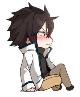 🙈 アニメ, マンガ, ちび, 漫画, 怒り, 座り whatsapp sticker