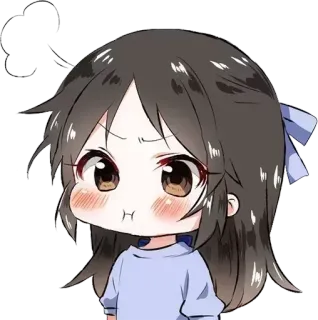 😡 Anime, Dibujo animado, Chica, Chibi, Lindo, Pegatina whatsapp sticker
